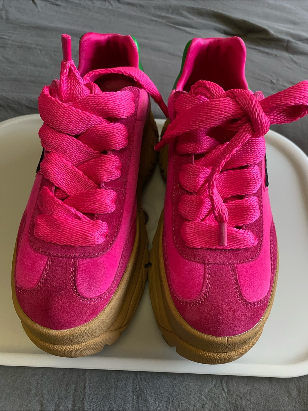 Naked Wolfe Hot Pink Platform Sneakers
